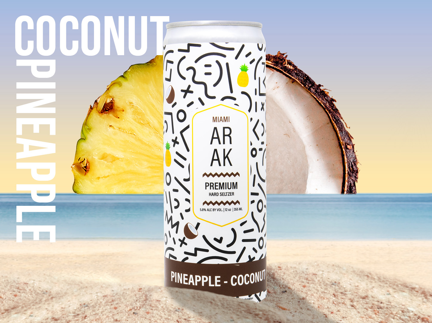 Miami Arak Pineapple Coconut flavor can